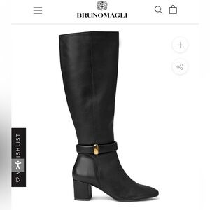 Bruno Magli Victoria Tall Shafted Black Leather Boot